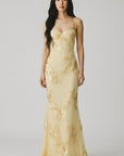 Women's Floral Embroidered Corset Gown | Elegant Spaghetti Strap Mermaid Dress 5