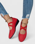 Women's Soft Suede Black Ballet Flats | Elegant Wedge Slip-On Shoes 10