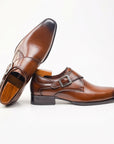 Men's Black Full-Grain Leather Buckle Shoes | Formal Office & Wedding Footwear