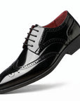Men's Leather Wingtip Brogue Shoes | Lace-Up Formal Business Footwear
