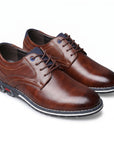 Men's Black Leather Derby Dress Shoes | Round Toe Slip-Resistant Formal Work Shoes