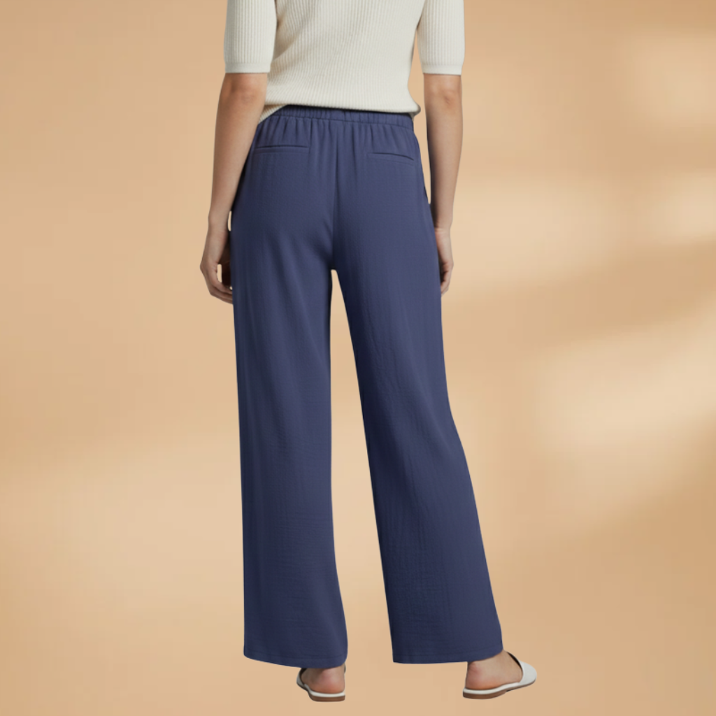 Relaxed Linen Wide Leg Trousers for Women with Adjustable Drawstring | Comfortable Everyday Style 5