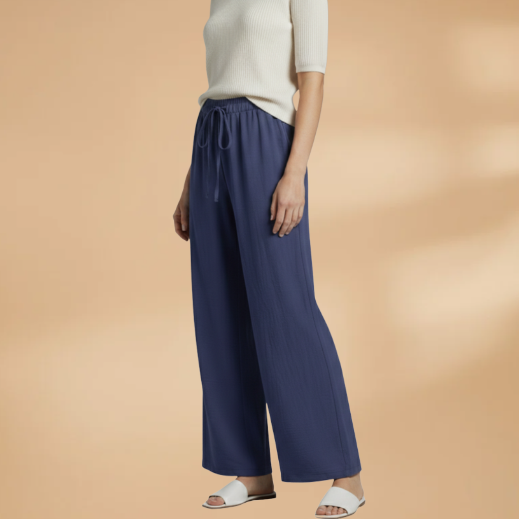 Relaxed Linen Wide Leg Trousers for Women with Adjustable Drawstring | Comfortable Everyday Style 6