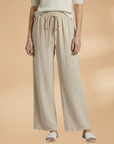 Relaxed Linen Wide Leg Trousers for Women with Adjustable Drawstring | Comfortable Everyday Style 7
