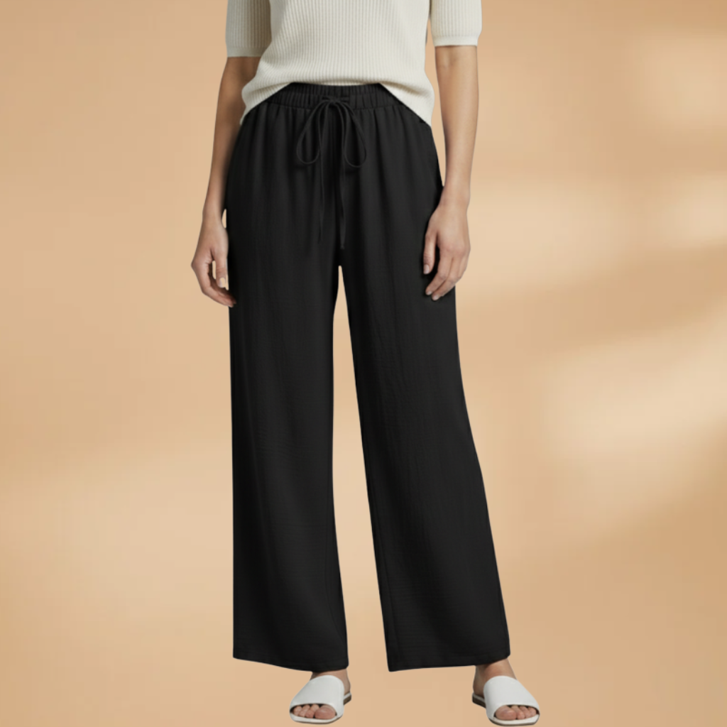 Relaxed Linen Wide Leg Trousers for Women with Adjustable Drawstring | Comfortable Everyday Style 8