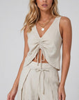 Women's Breathable Linen Blend Tank Top | Stylish Cropped Summer Top 1