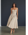 Sophia Collection | White Midi Dress with Adjustable Straps | Elegant Design for Flattering Fit 5