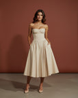 Sophia Collection | White Midi Dress with Adjustable Straps | Elegant Design for Flattering Fit 4