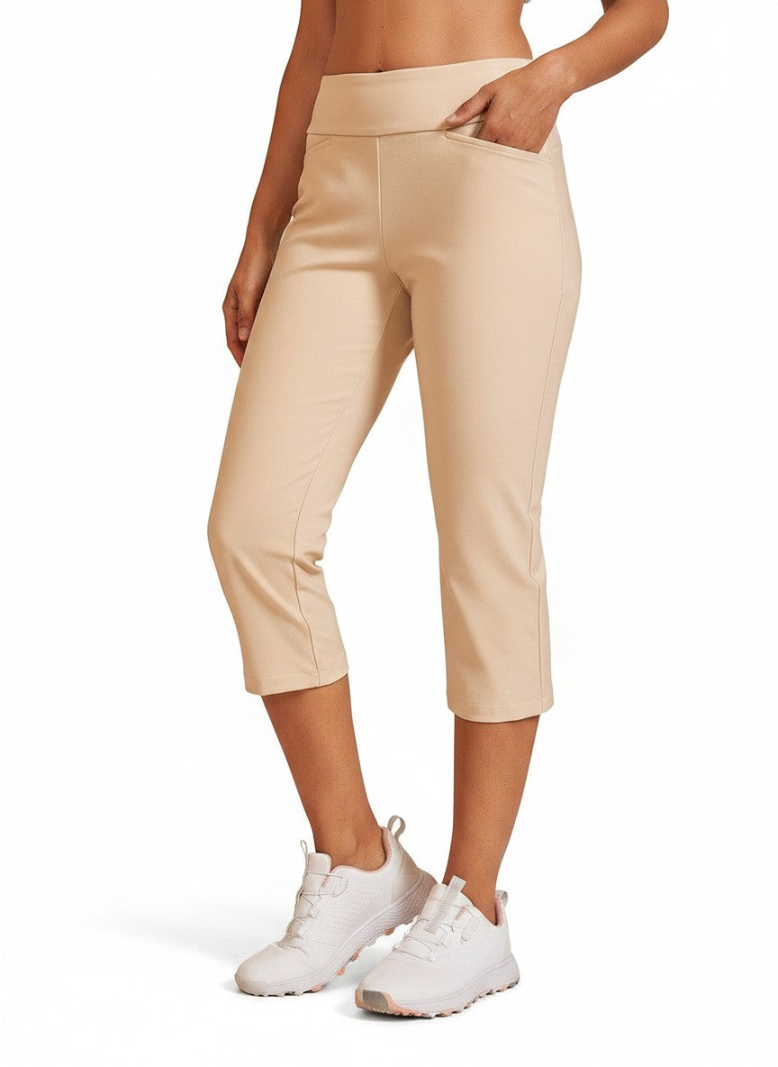 Women's Lightweight Stretch Capri Pants | Comfortable Navy Blue Casual Trousers 9