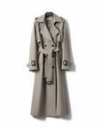 Women's Classic Cotton Blend Trench Coat | Elegant Double-Breasted Outerwear 8