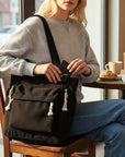 Women's Soft Corduroy Tote Bag | Chic Tassel Accents Stylish Handbag 5