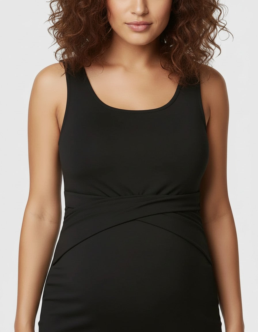 Women's Soft Stretchy Bodycon Maternity Dress | Elegant Comfortable Midi Dress for Everyday Wear 2