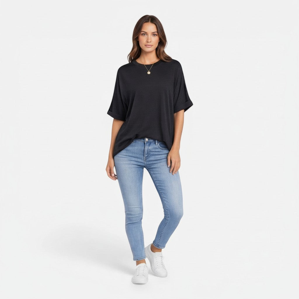 Women's Lightweight Cotton T-Shirt | Oversized Breathable Daily Wear | Casual Relaxed Fit 9