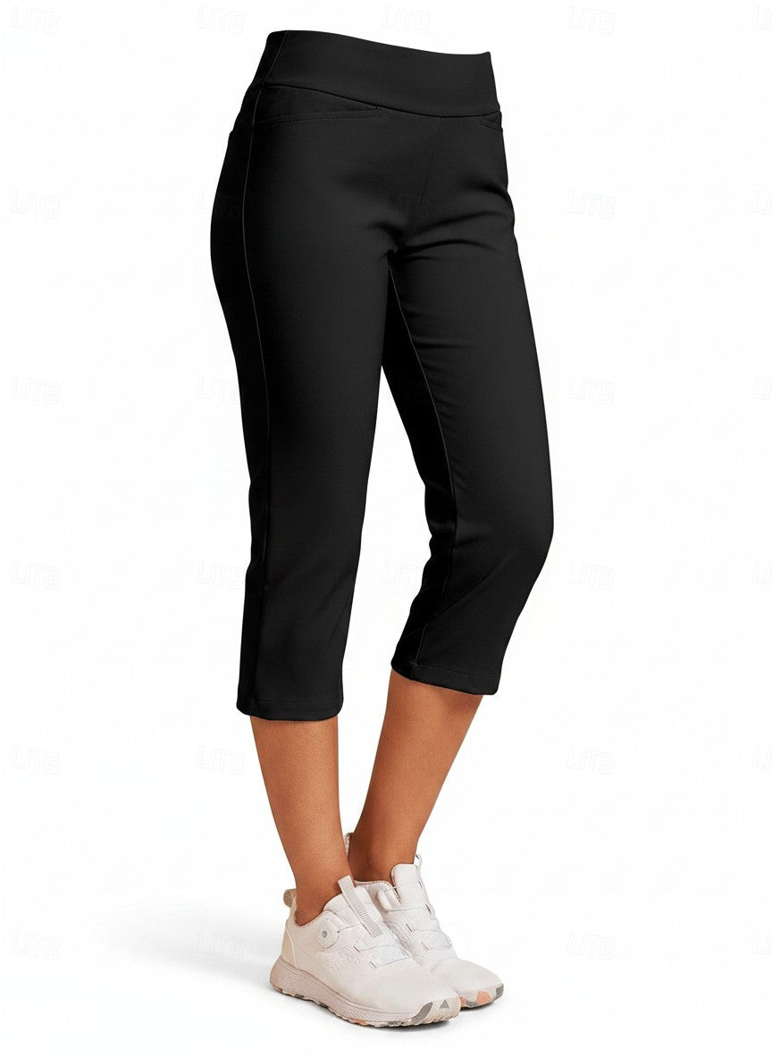 Women's Lightweight Stretch Capri Pants | Comfortable Navy Blue Casual Trousers 8