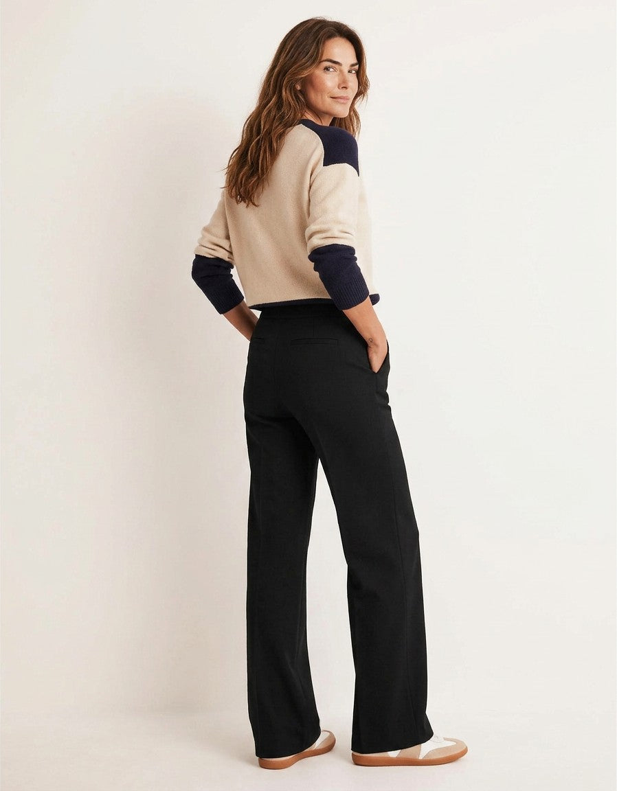 Women's Premium Blend Wide Leg Trousers | Elegant High-Waisted Pants 3