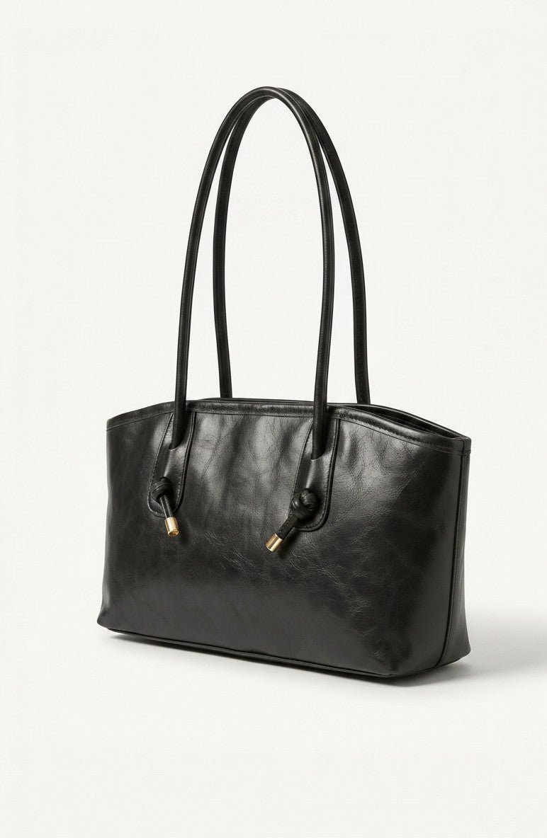 Women's Textured Faux Leather Tote Bag | Stylish Off-White Everyday Handbag 10