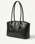 Women's Textured Faux Leather Tote Bag | Stylish Off-White Everyday Handbag 10