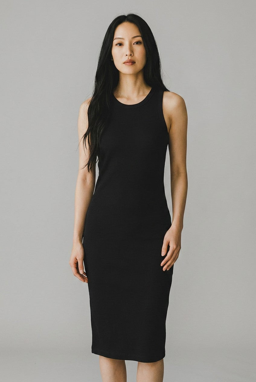 Women's Soft Ribbed Knit Midi Dress | Chic Sleeveless Casual Dress 4