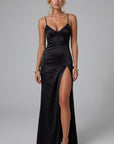 Women's Luxurious Satin Maxi Dress | Elegant Lace-Up Back Evening Gown 4