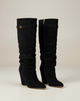 Maya | Chic Slouchy Black Knee High Boots for Women with Hidden Heel 1