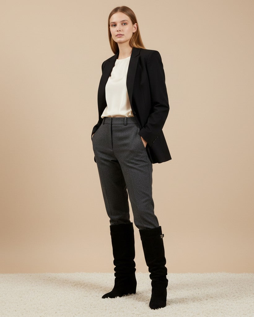 Maya | Chic Slouchy Black Knee High Boots for Women with Hidden Heel 5