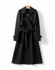 Women's Classic Cotton Blend Trench Coat | Elegant Double-Breasted Outerwear 3