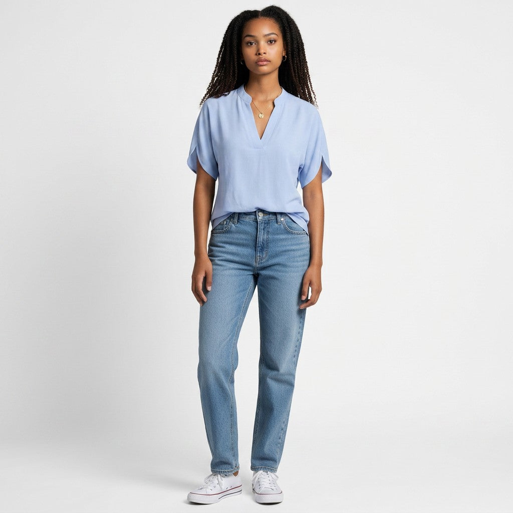Women's Lightweight Chiffon Blouse | Elegant V-Neck Summer Top | Soft and Breathable Fashion 6