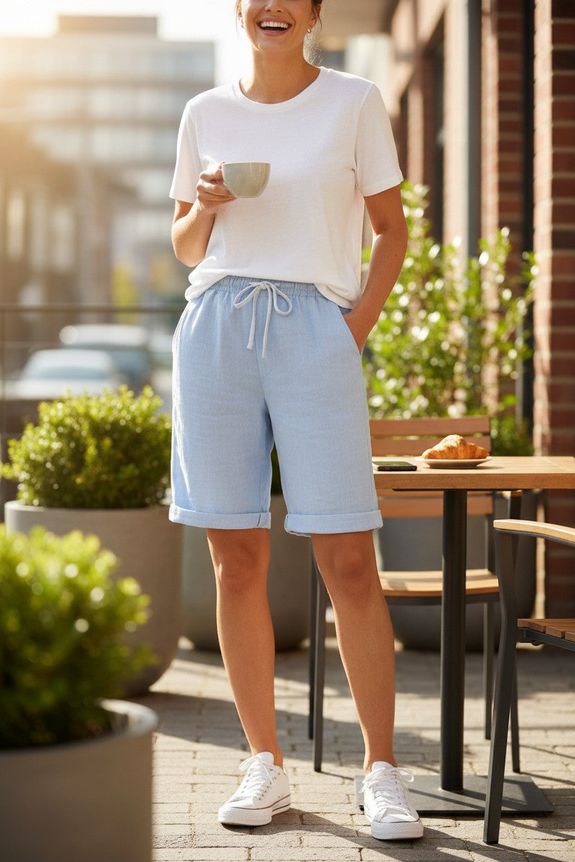 Women's Breathable Linen Bermuda Shorts | Comfortable Relaxed Fit 2