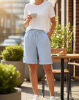 Women's Breathable Linen Bermuda Shorts | Comfortable Relaxed Fit 2