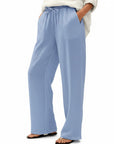 Women's Light Blue Linen Blouse | Elegant Bell Sleeve Relaxed Top 13