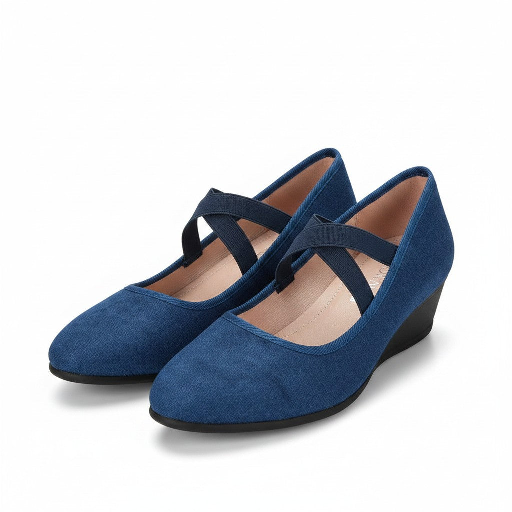 Women's Soft Suede Black Ballet Flats | Elegant Wedge Slip-On Shoes 5