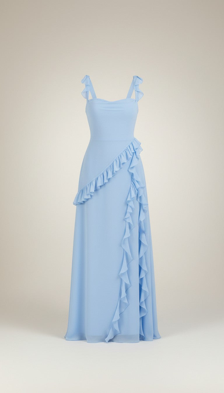 Women's Lightweight Ruffled Maxi Dress | Elegant Floor-Length Evening Gown 9