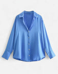 Women's Classic Cotton Blend Blouse | Timeless Long Sleeve Top for Effortless Style 5