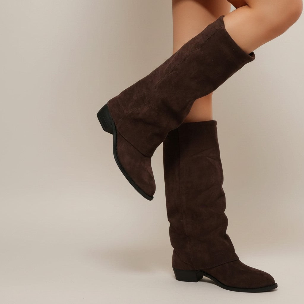 Emma | Elegant Chunky Heel Knee High Boots 1
