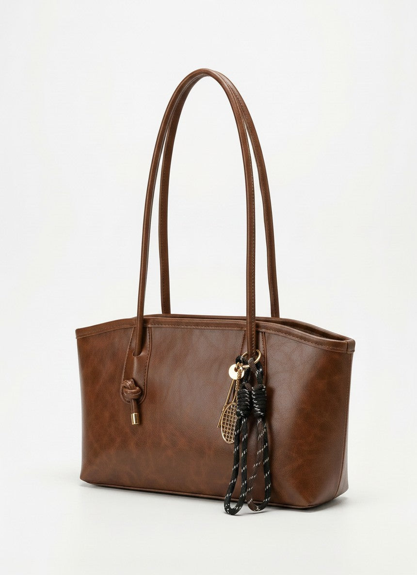 Women's Textured Faux Leather Tote Bag | Stylish Off-White Everyday Handbag 8