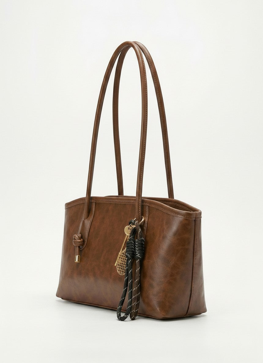 Women's Textured Faux Leather Tote Bag | Stylish Off-White Everyday Handbag 6