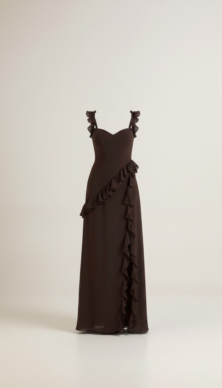 Women's Lightweight Ruffled Maxi Dress | Elegant Floor-Length Evening Gown 5