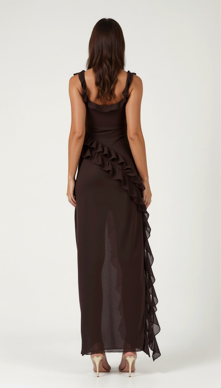 Women's Lightweight Ruffled Maxi Dress | Elegant Floor-Length Evening Gown 3