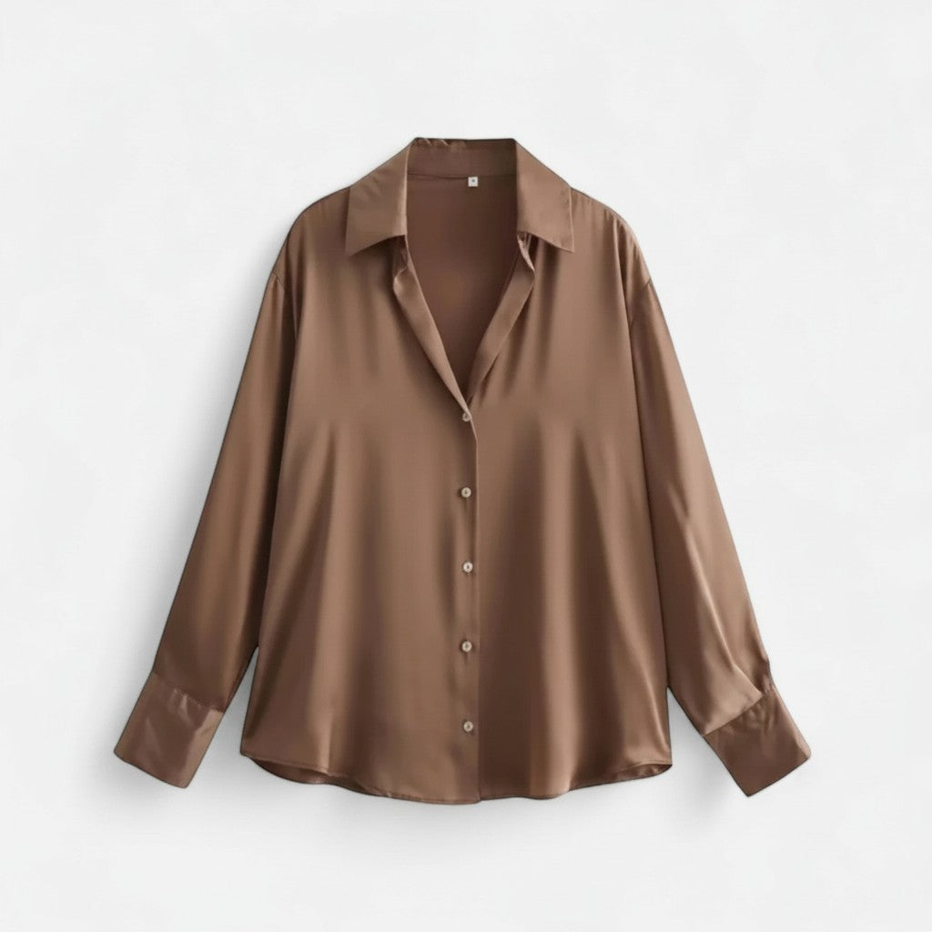 Women's Classic Cotton Blend Blouse | Timeless Long Sleeve Top for Effortless Style 6