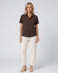Women's Classic Cotton Button-Up Shirt | Elegant Short Sleeve Summer Blouse 2