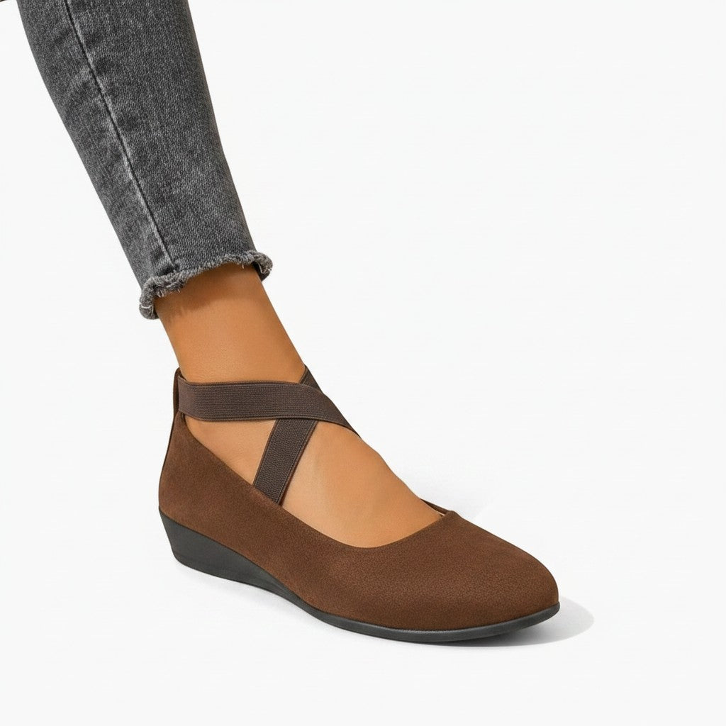 Women's Soft Suede Black Ballet Flats | Elegant Wedge Slip-On Shoes 4