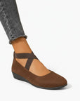Women's Soft Suede Black Ballet Flats | Elegant Wedge Slip-On Shoes 4