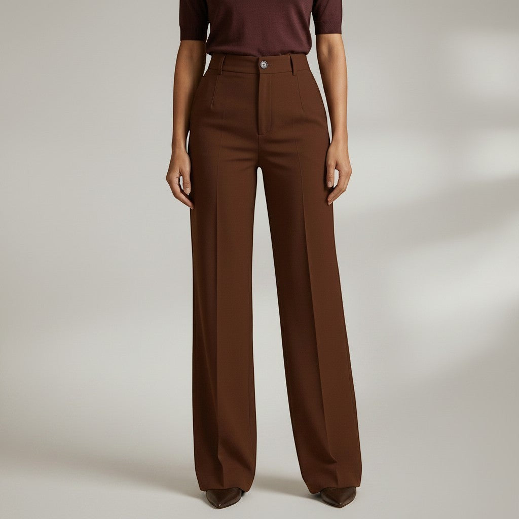 Elegant High Waist Trousers | Wide Leg Pants with Flattering Fit | Sophisticated Style for Any Occasion 5