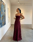 Elegant Backless Jacquard Maxi Dress with Flattering Cowl Neckline | Long Dress for Sophisticated Style 6