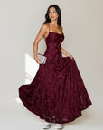 Elegant Backless Jacquard Maxi Dress with Flattering Cowl Neckline | Long Dress for Sophisticated Style 1