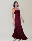 Elegant Backless Jacquard Maxi Dress with Flattering Cowl Neckline | Long Dress for Sophisticated Style 4