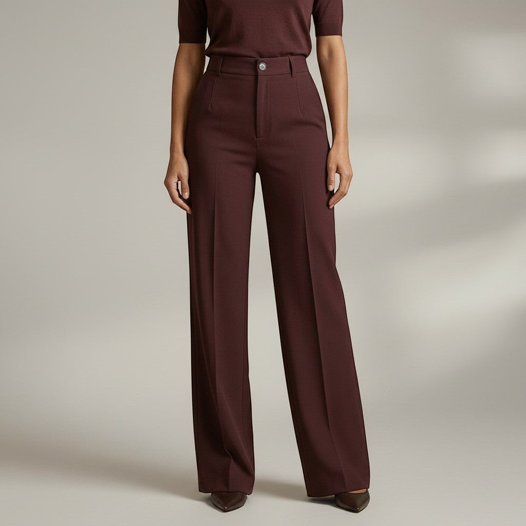 Elegant High Waist Trousers | Wide Leg Pants with Flattering Fit | Sophisticated Style for Any Occasion 2