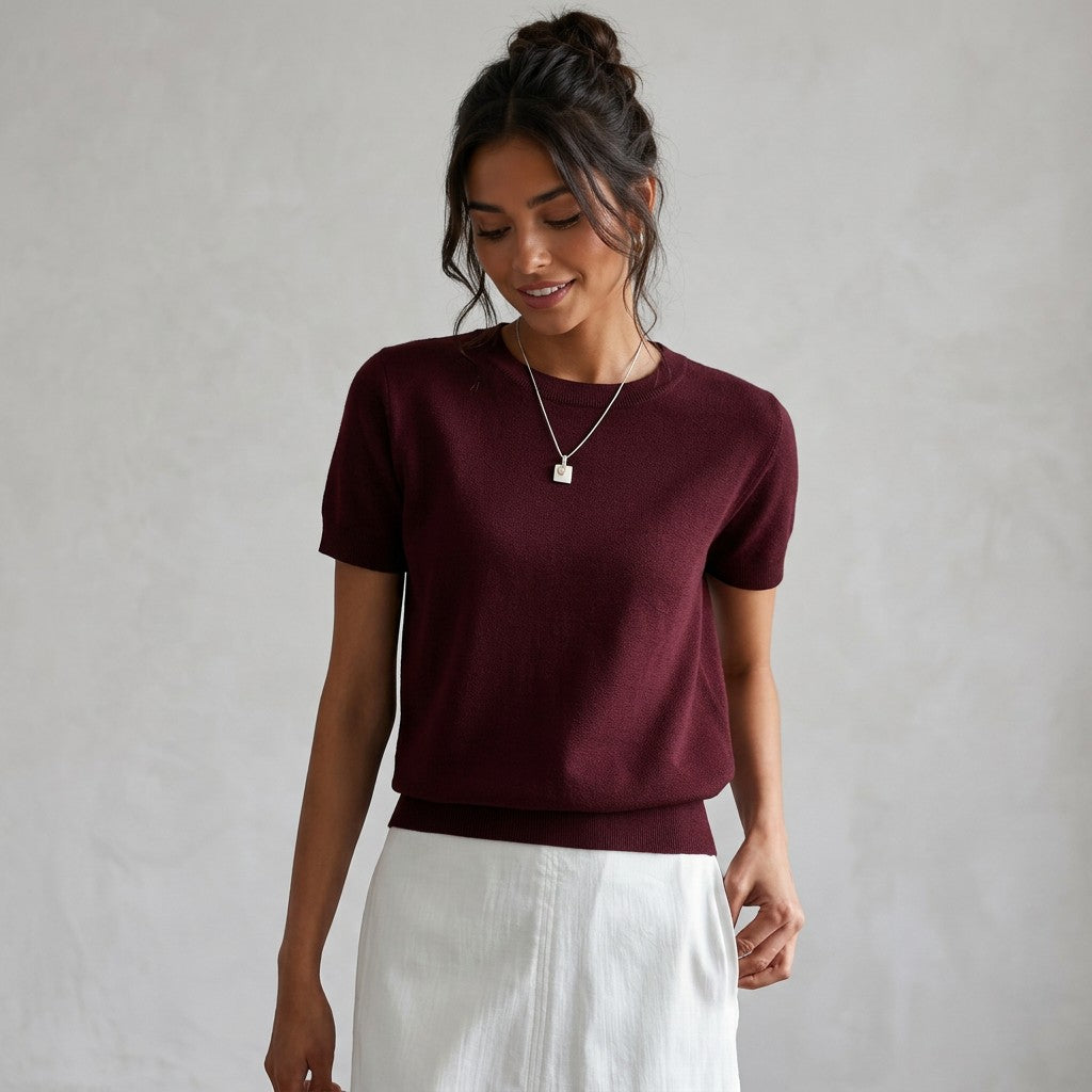 Women's Wool Blend Knit Sweater | Comfortable Classic Fit Top for Year-Round Wear 1