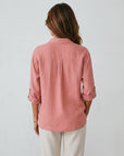 Women's Linen-Cotton Blend Shirt | Breathable Relaxed Summer Blouse 2