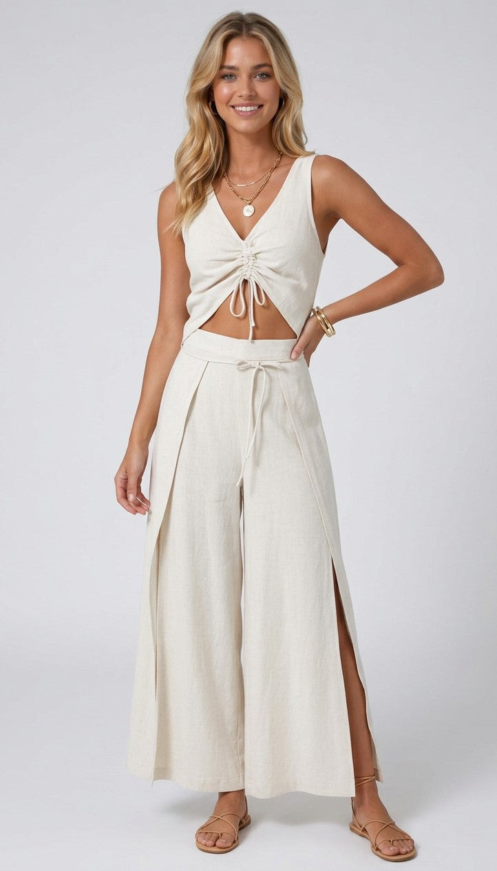 Women's Breathable Linen Blend Tank Top | Stylish Cropped Summer Top 4
